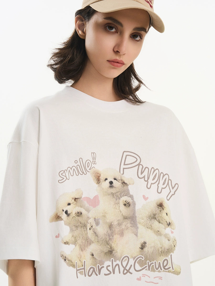 Harsh and Cruel Cute Puppy Print Tee
