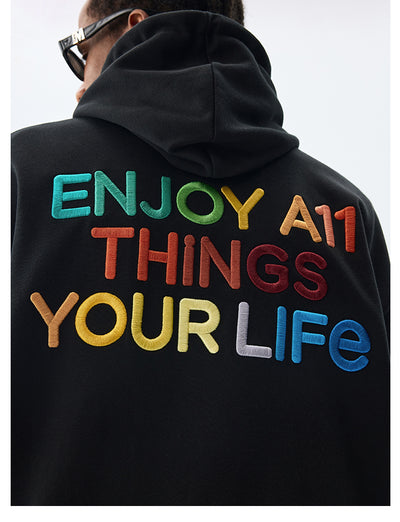 MEDM Rainbow Letter Zip Up Hoodie | Face 3 Face