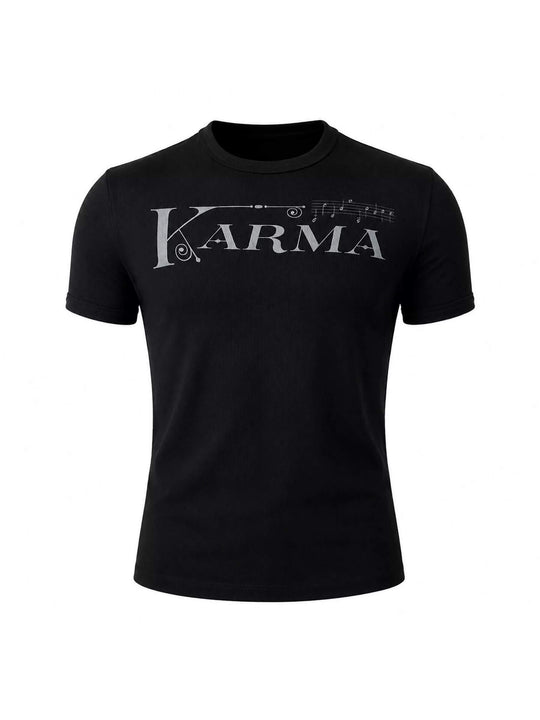KARMANISTIC Logo and Musical Note Print Short Sleeve Tee | Face 3 Face