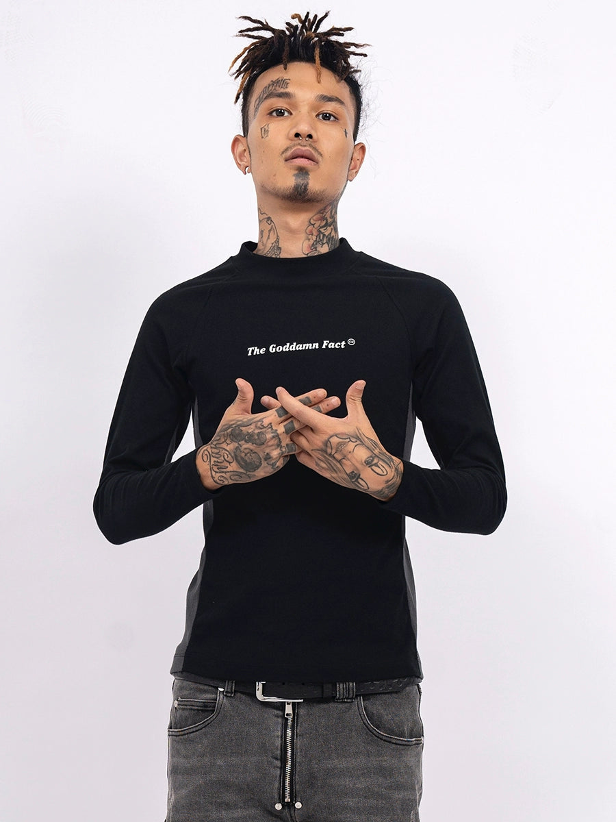 TGFCLUB Slim Fit Logo Print Basic Long Sleeve Tee | Face 3 Face