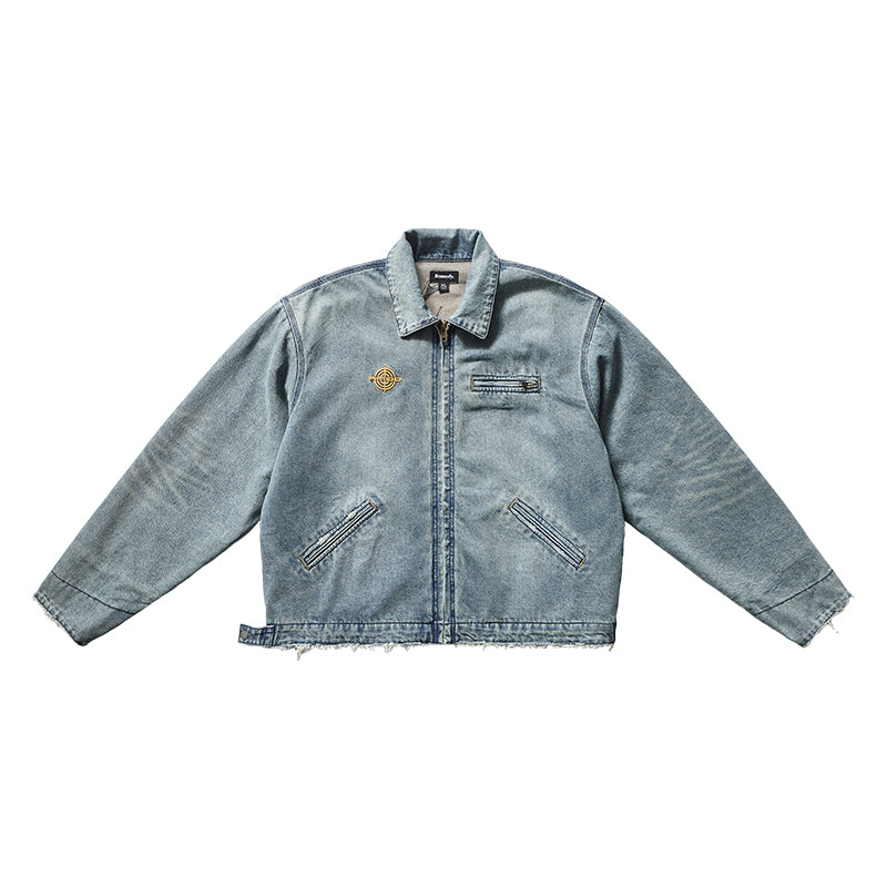 Remedy Washed Denim Zip Up Work Jacket | Face 3 Face