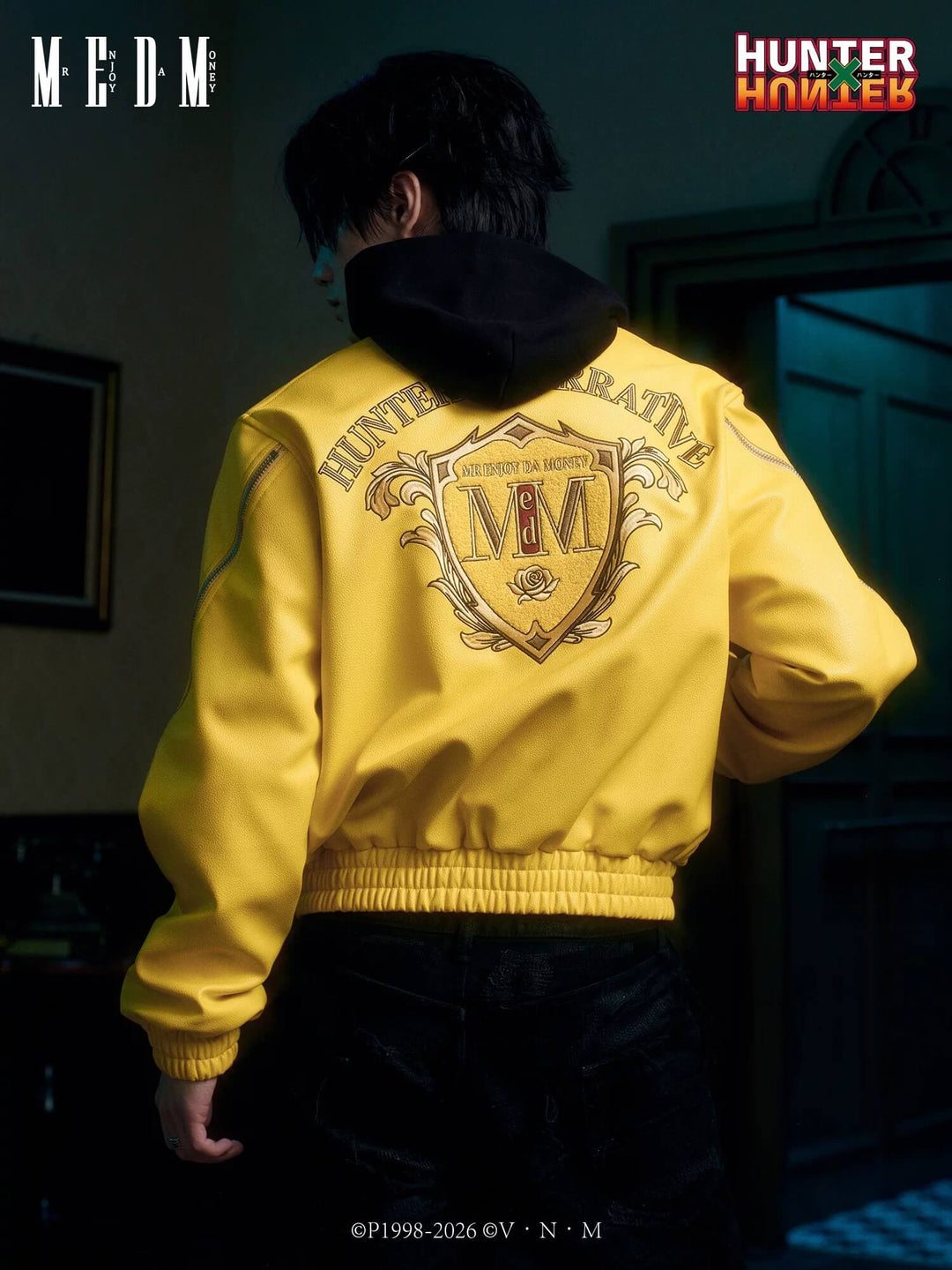 MEDM × HUNTER×HUNTER Hunter Association Logo PU Leather Jacket