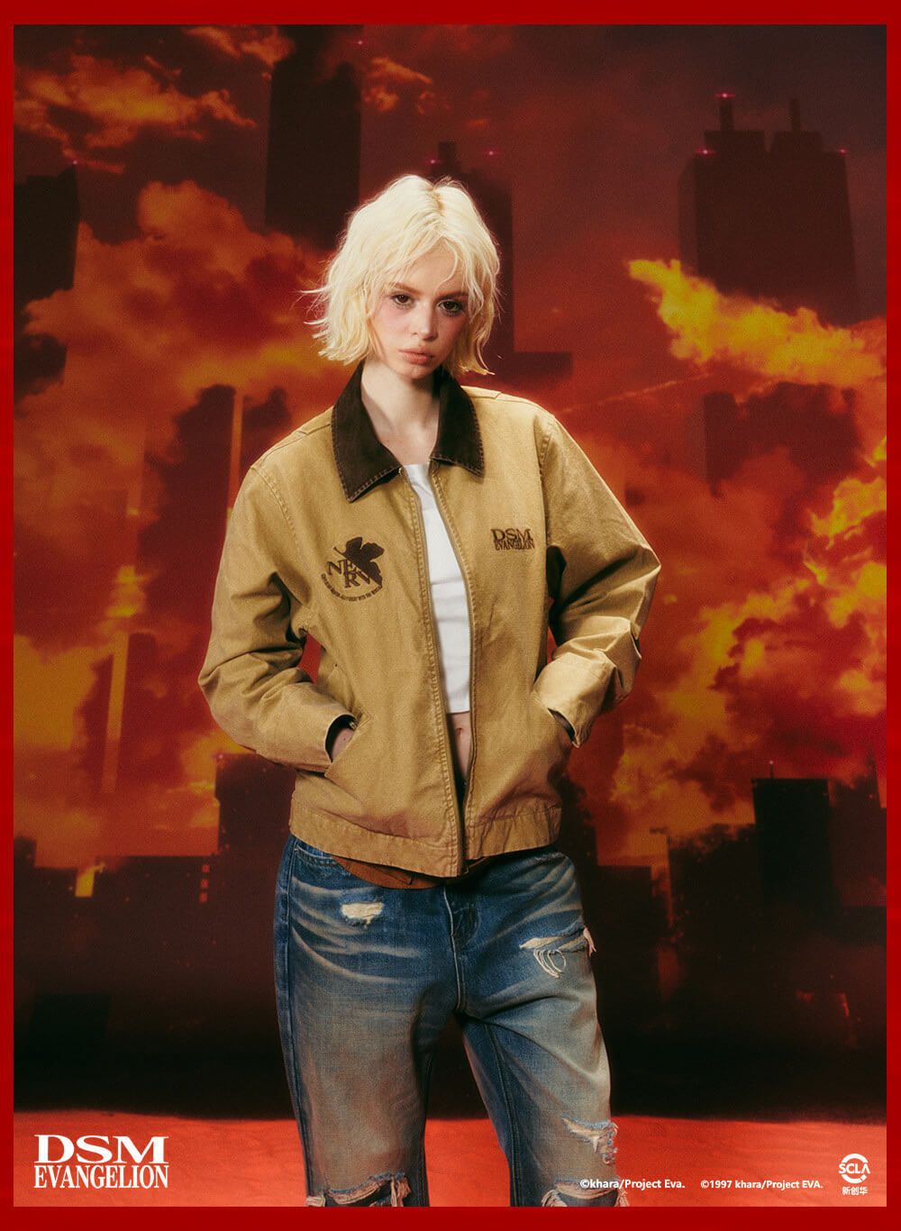 DSM x EVA Shinji and Rei Washed Detroit Jacket | Face 3 Face