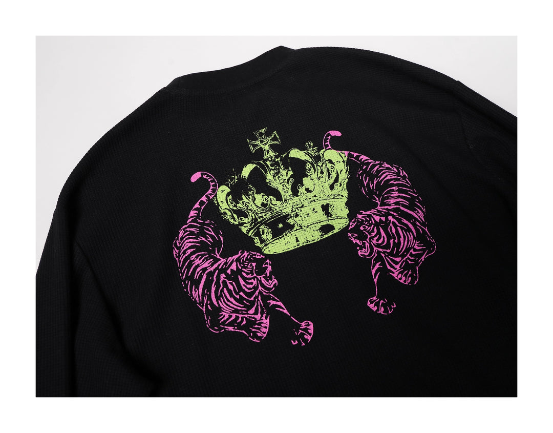 KARMANISTIC Printed Waffle Long Sleeve Tee | Face 3 Face