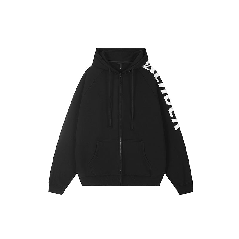 Achock Side Logo Print Zipper Hoodie