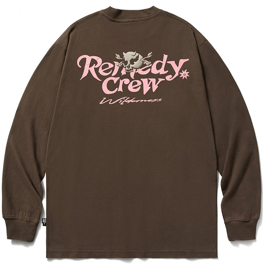 Remedy Skull Logo Print Long Sleeve Tee | Face 3 Face
