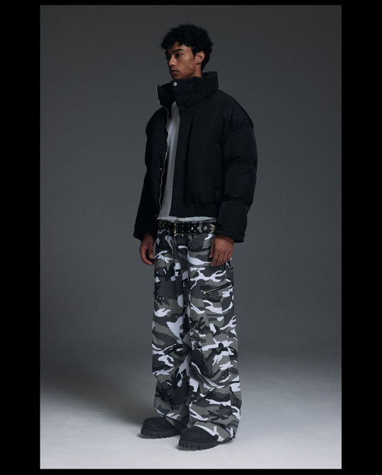 NOVACAM Stand-Up Collar Short Puffer Jacket | Face 3 Face