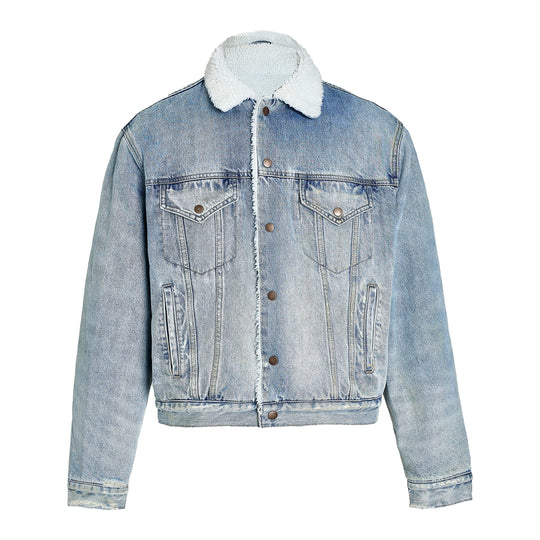 STEEPC Sherpa Lined Washed Denim Jacket | Face 3 Face