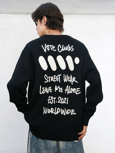 VOTE VVVVOTE Hand Painted Knit Sweater