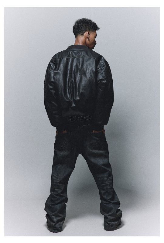 ANTIDOTE Dirty Blue Destroyed Studded Bootcut Jeans | Face 3 Face