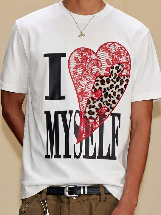 YADcrew Heart Puzzle Patchwork Lace Leopard Tee | Face 3 Face