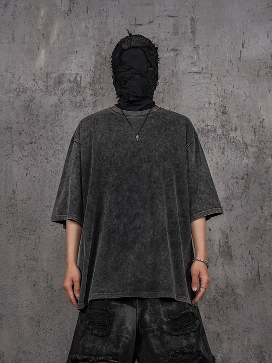 UNDERWATER Black Sand-Washed Basic Faded Tee | Face 3 Face