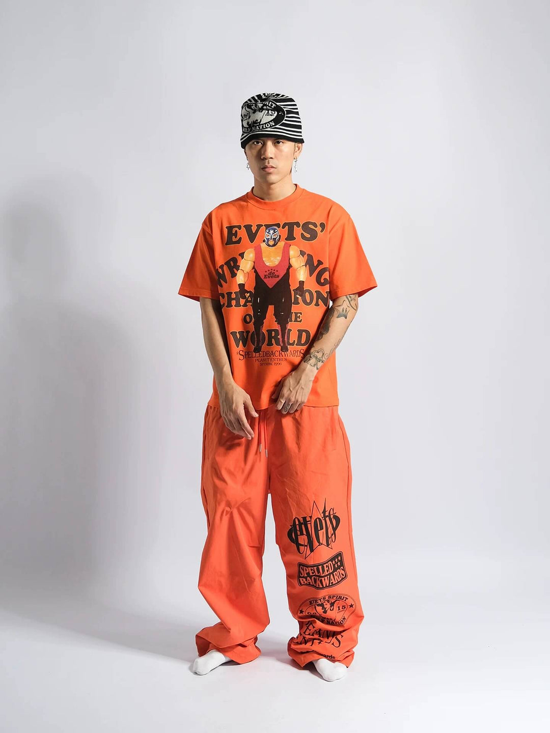 EVETS World Wrestler Graphic Print Short Sleeve Tee
