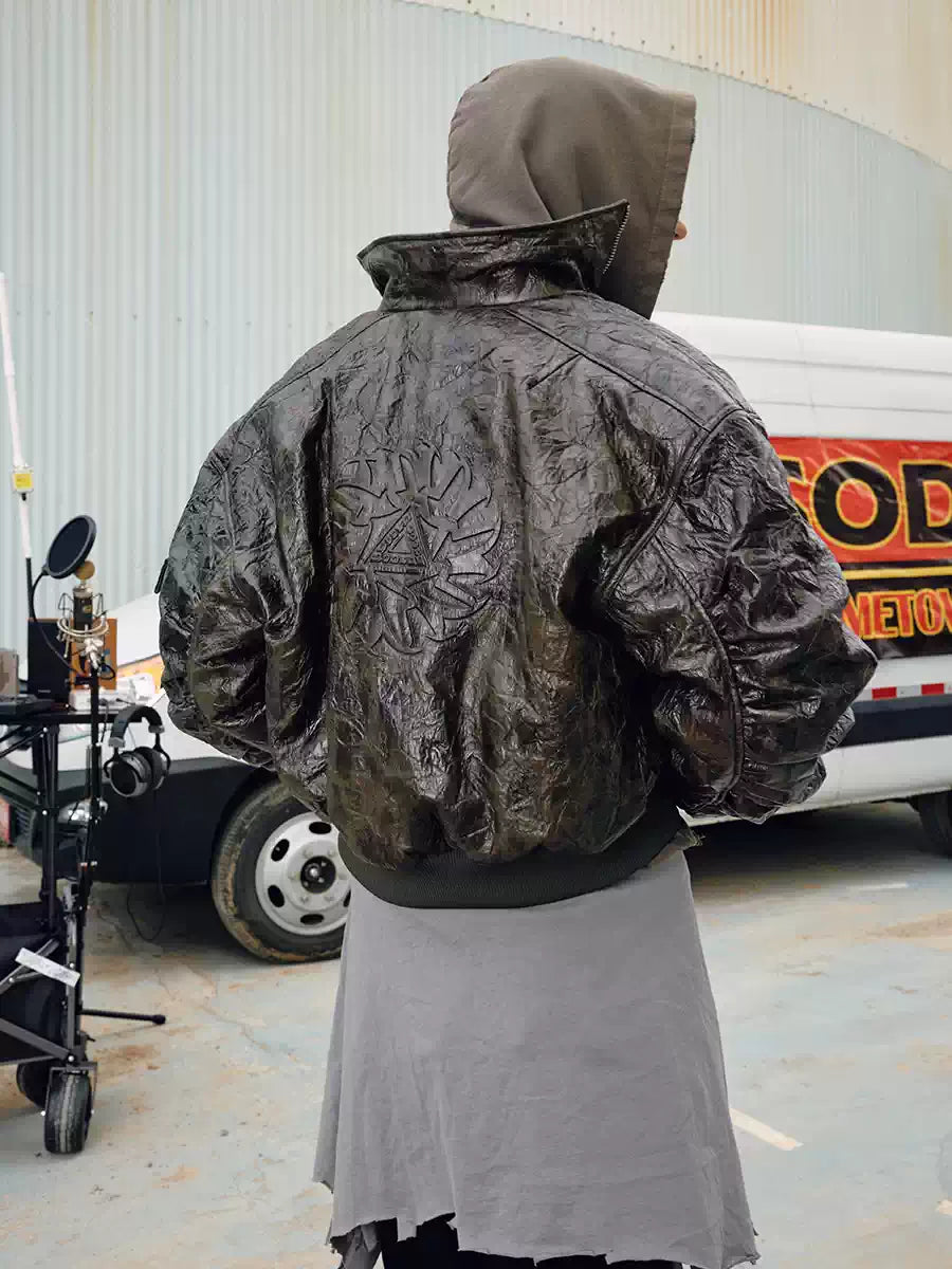 SOD Co. Wrinkled Custom Pleated MA-1 Bomber Jacket | Face 3 Face