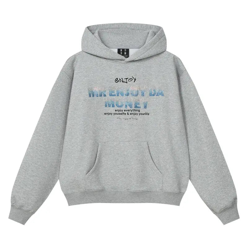 MEDM Flame Rhinestone Embellished Hoodie | Face 3 Face