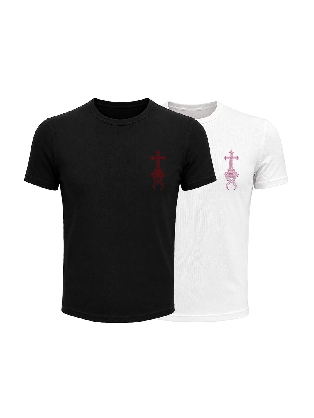 KARMANISTIC Cross Letter Print Slim Fit Short Sleeve Tee | Face 3 Face