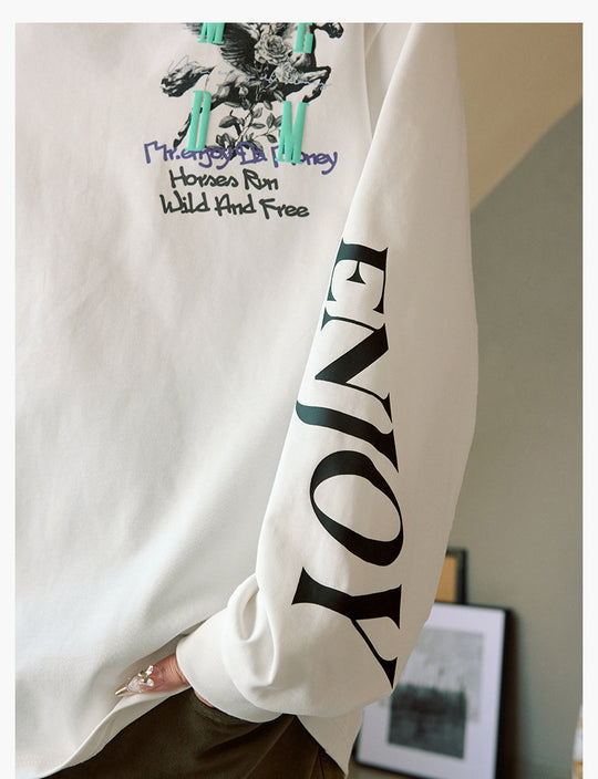 MEDM Pegasus and Rose Logo Long Sleeve Tee | Face 3 Face