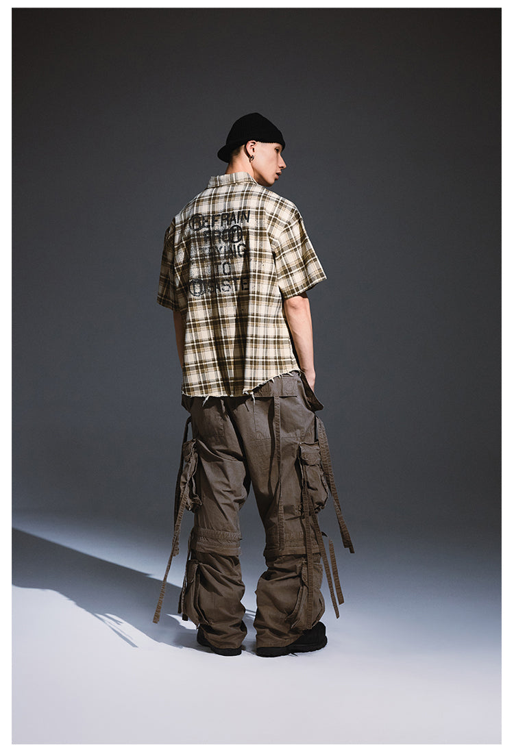 Remedy Skull Print Plaid Short Sleeve Shirt | Face 3 Face