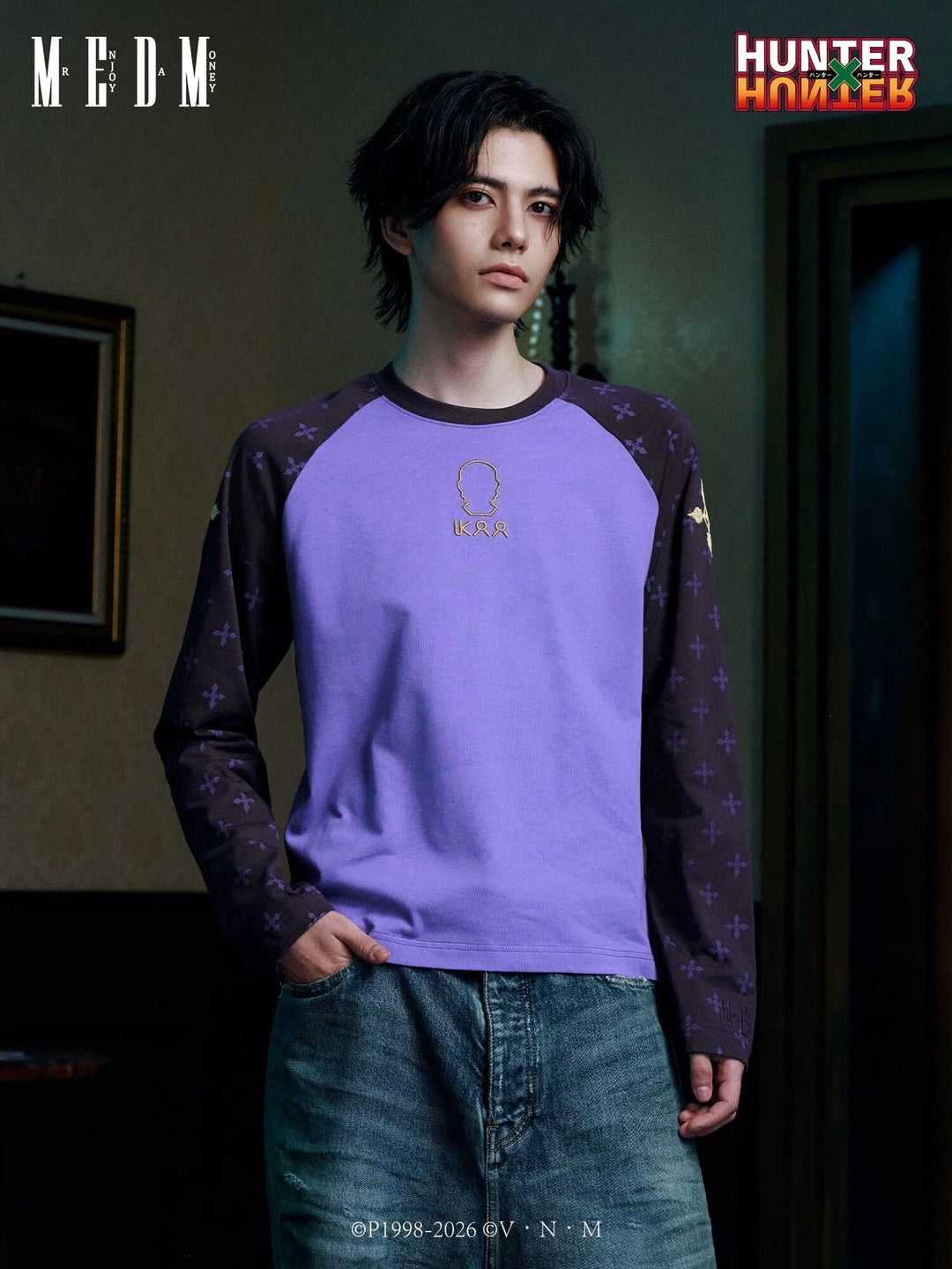 MEDM × HUNTER×HUNTER All Over Character Icon Raglan Long Sleeve Tee | Face 3 Face