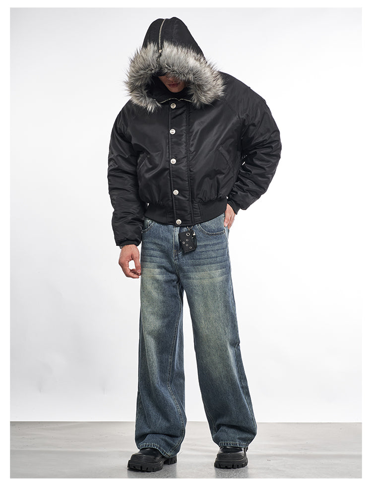 F3F Select Faux Fur Hooded MA-1 Bomber Jacket | Face 3 Face
