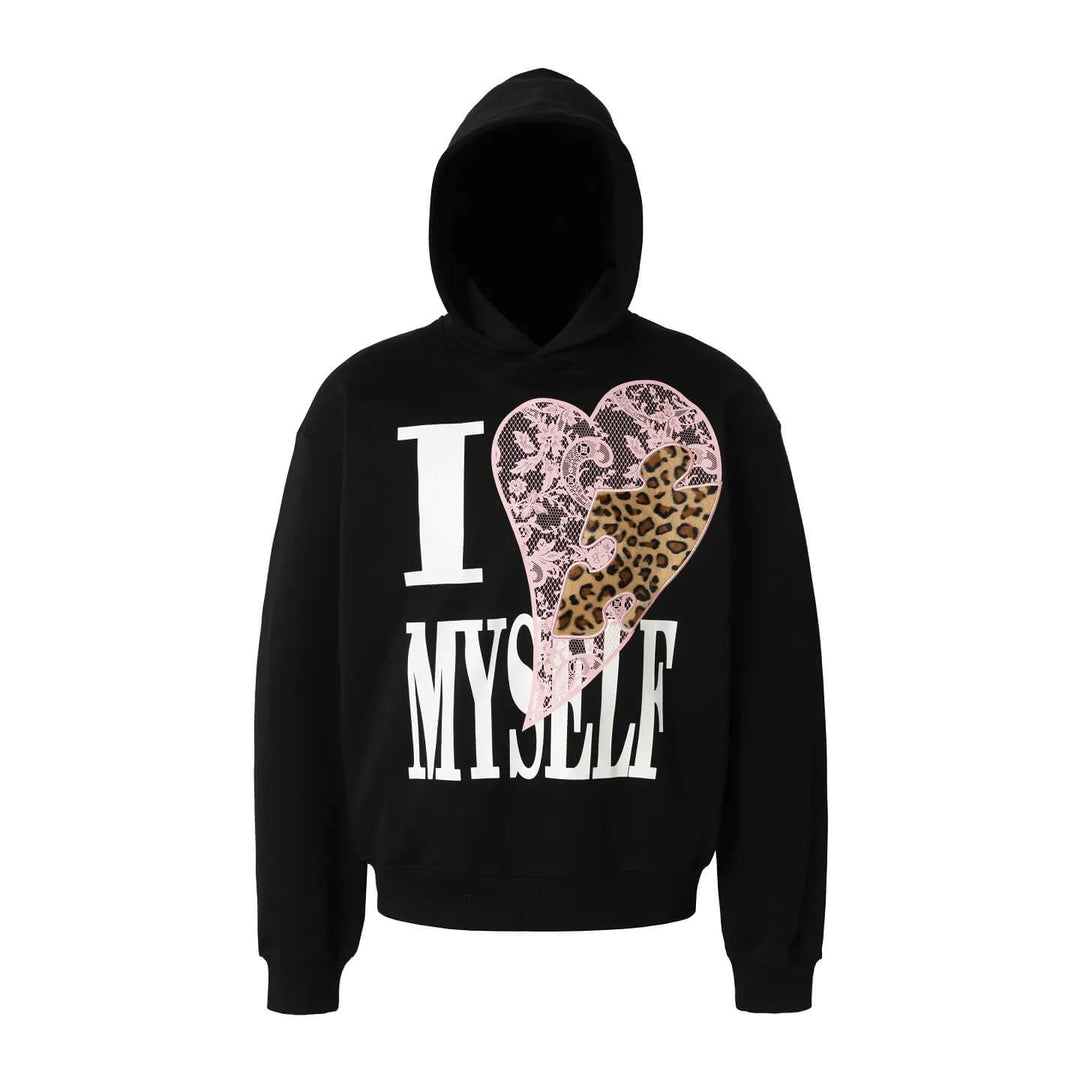 YADcrew Lace Leopard Heart Hoodie | Face 3 Face