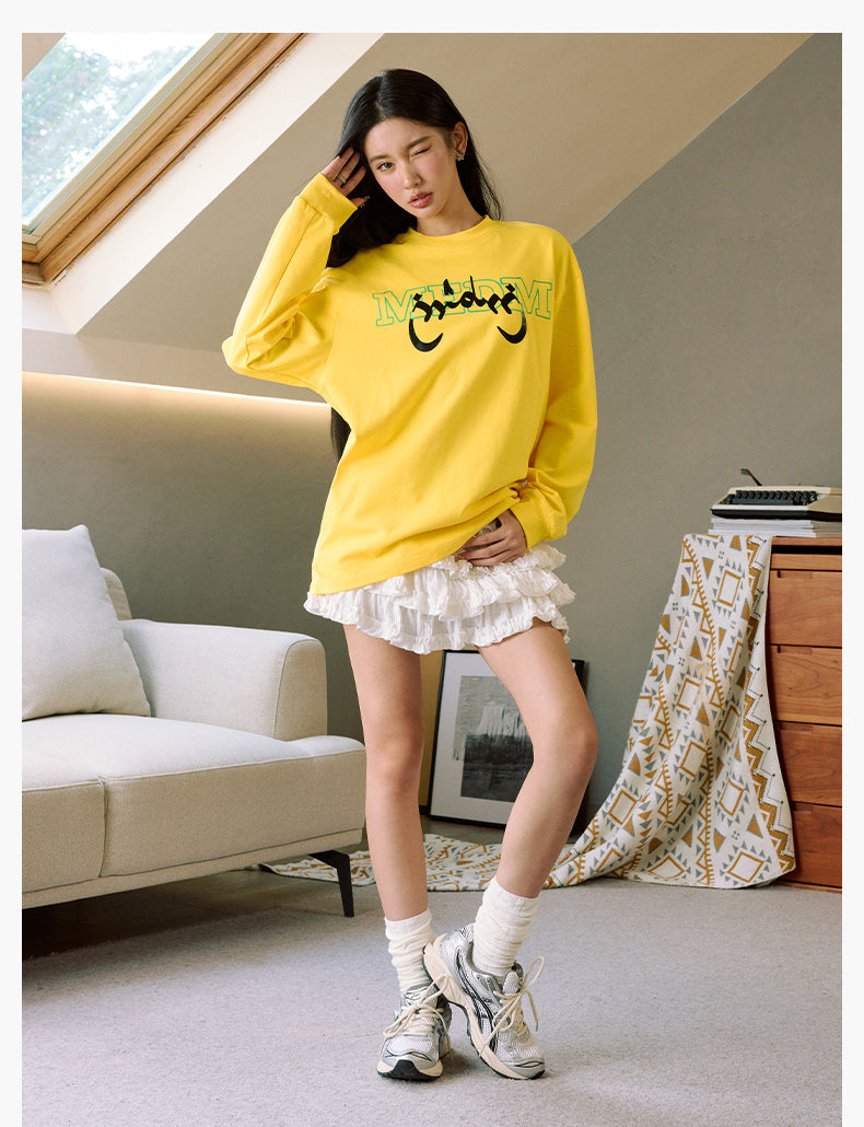 MEDM Arched Logo Handwritten Long Sleeve Tee | Face 3 Face