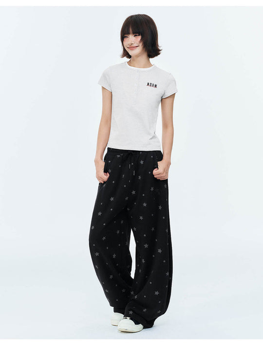MEDM Star Polka Dot Print Baggy Sweatpants | Face 3 Face