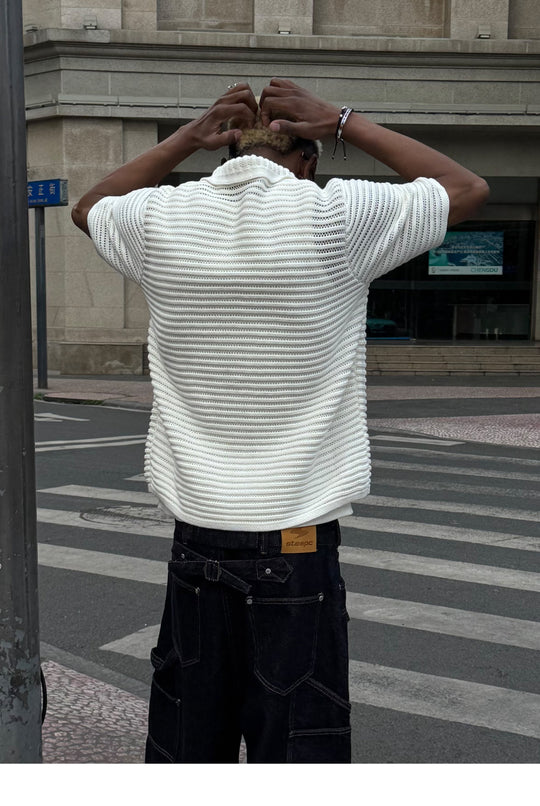 STEEPC Jacquard Short Sleeve Knit Shirt | Face 3 Face