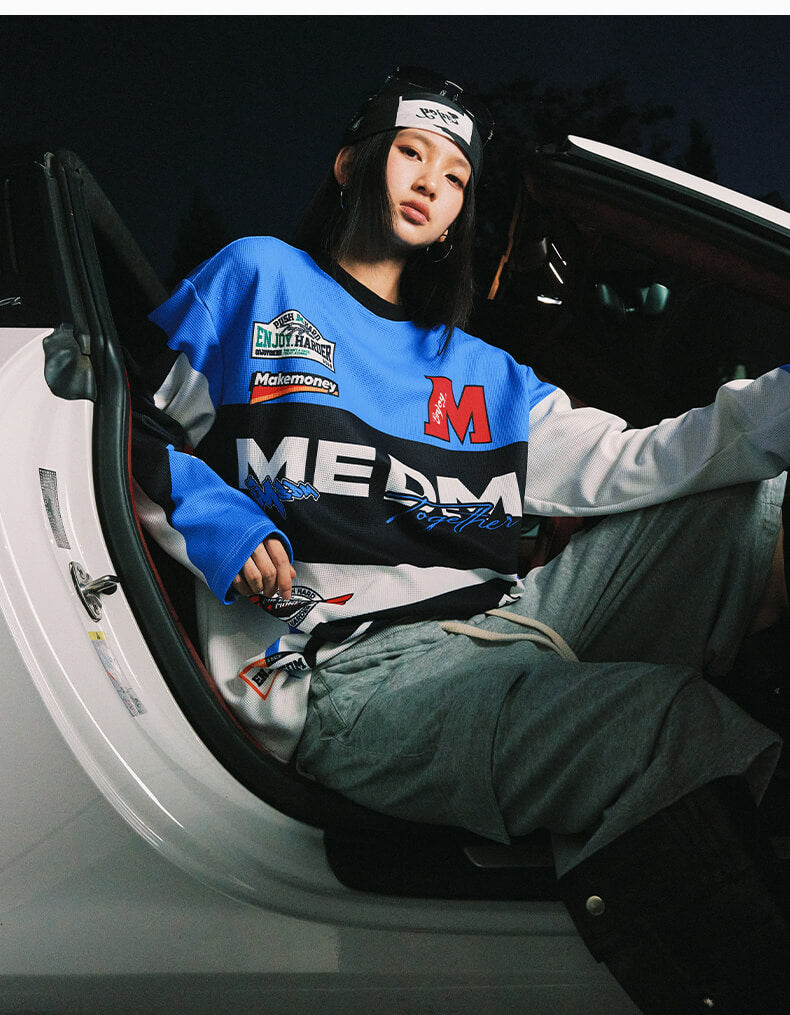 MEDM Biker Color Block Waffle Long Sleeve Jersey | Face 3 Face