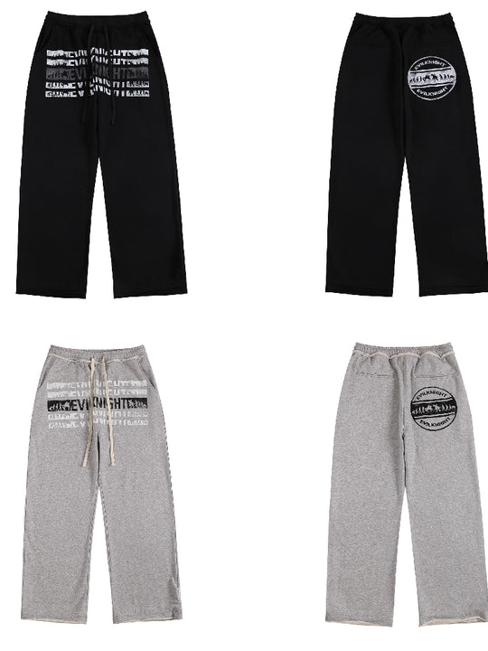 EVILKNIGHT(EK) Two-Tone Printed Baggy Sweatpants | Face 3 Face