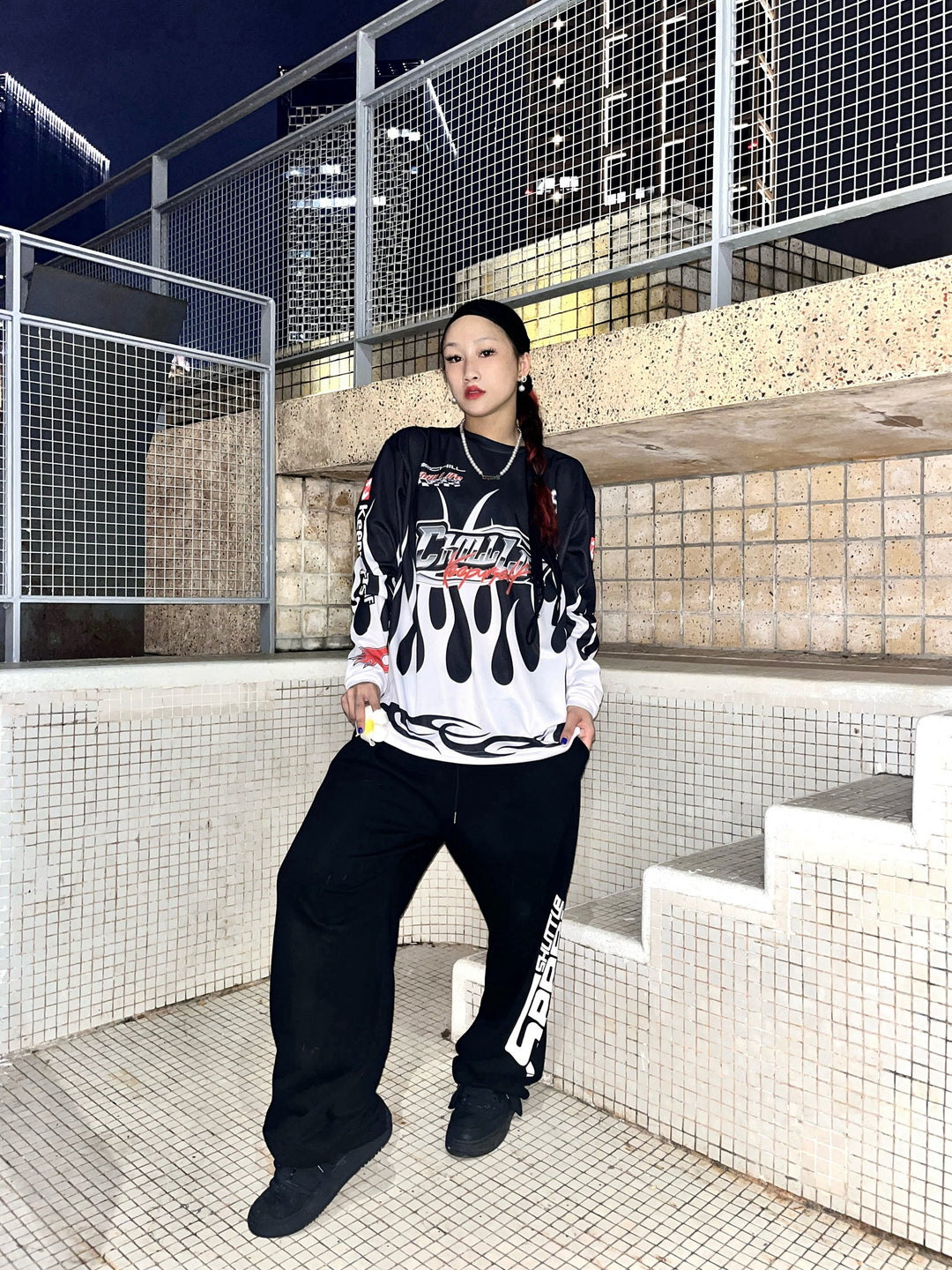 CHILLLIFE Logo Flame Long Sleeved Jersey | Face 3 Face