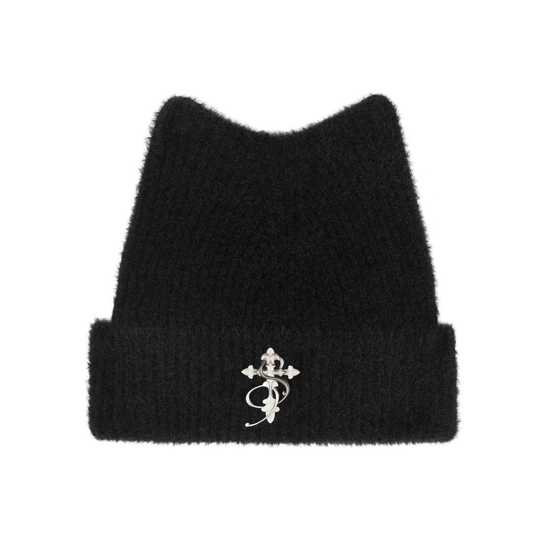 Small Town Kid Cat Ears Metal Logo Beanie | Face 3 Face