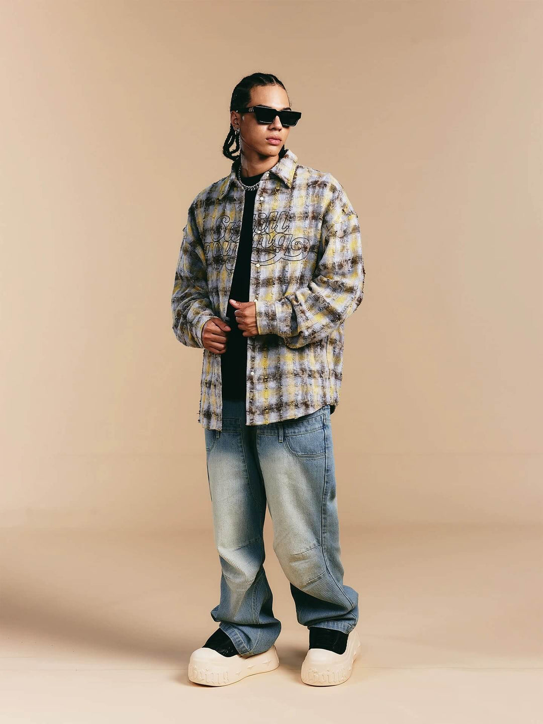 1807 Double Waist Deconstructed Washed Corduroy Jeans | Face 3 Face