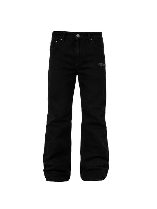 KARMANISTIC Metal Logo Label Washed Black Jeans | Face 3 Face