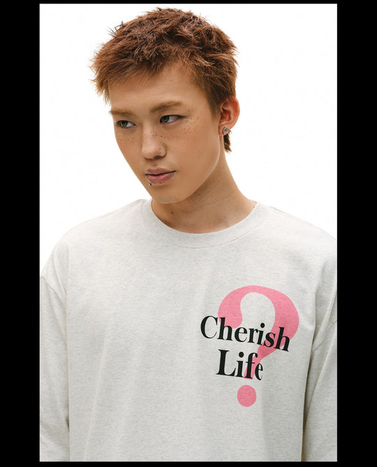 NOVACAM Question Mark Print Long Sleeve Tee | Face 3 Face