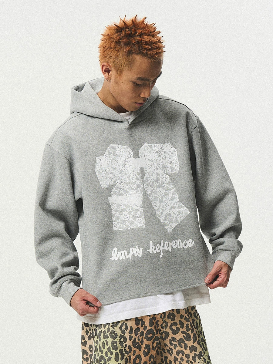 EMPTY REFERENCE Lace Bow Printed Hoodie | Face 3 Face