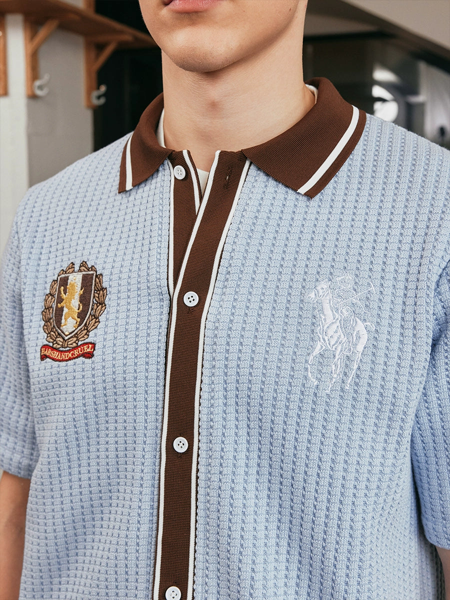 Harsh and Cruel Vacation Color Block Knit Shirt | Face 3 Face