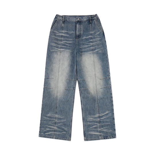 1807 Heavy Washed Whisker Center Stitch Jeans | Face 3 Face