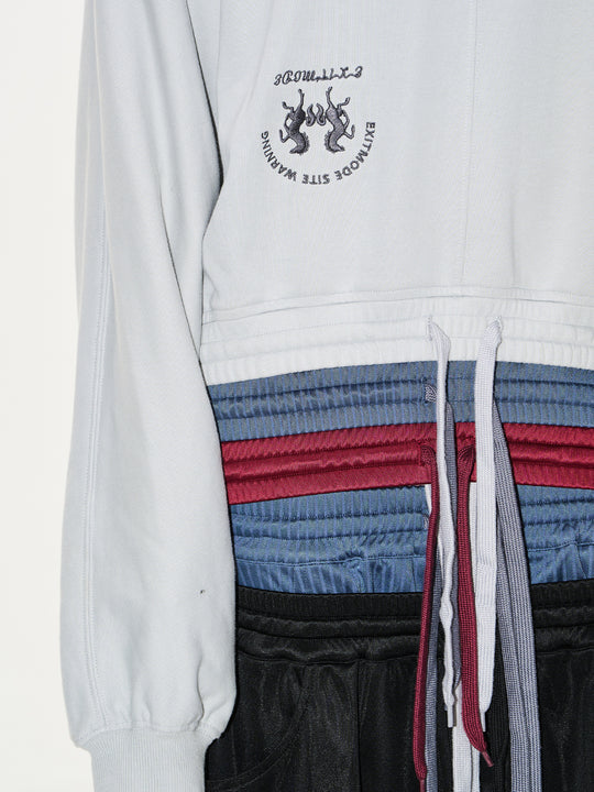 BLIND NO PLAN Multi-Layered Reconstructed Screen-Printed Hoodie | Face 3 Face