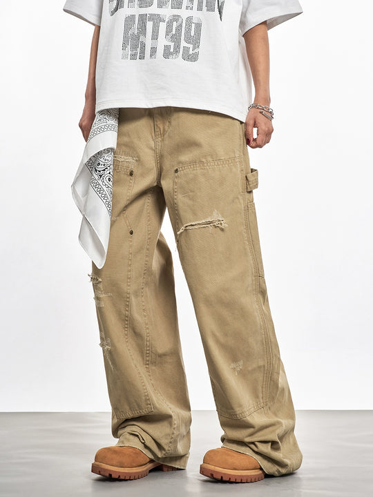 F3F Select Frayed Double Knee Work Painter Pants | Face 3 Face