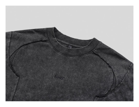 UNDERWATER Black Sand-Washed Faded Deconstructed Tee | Face 3 Face