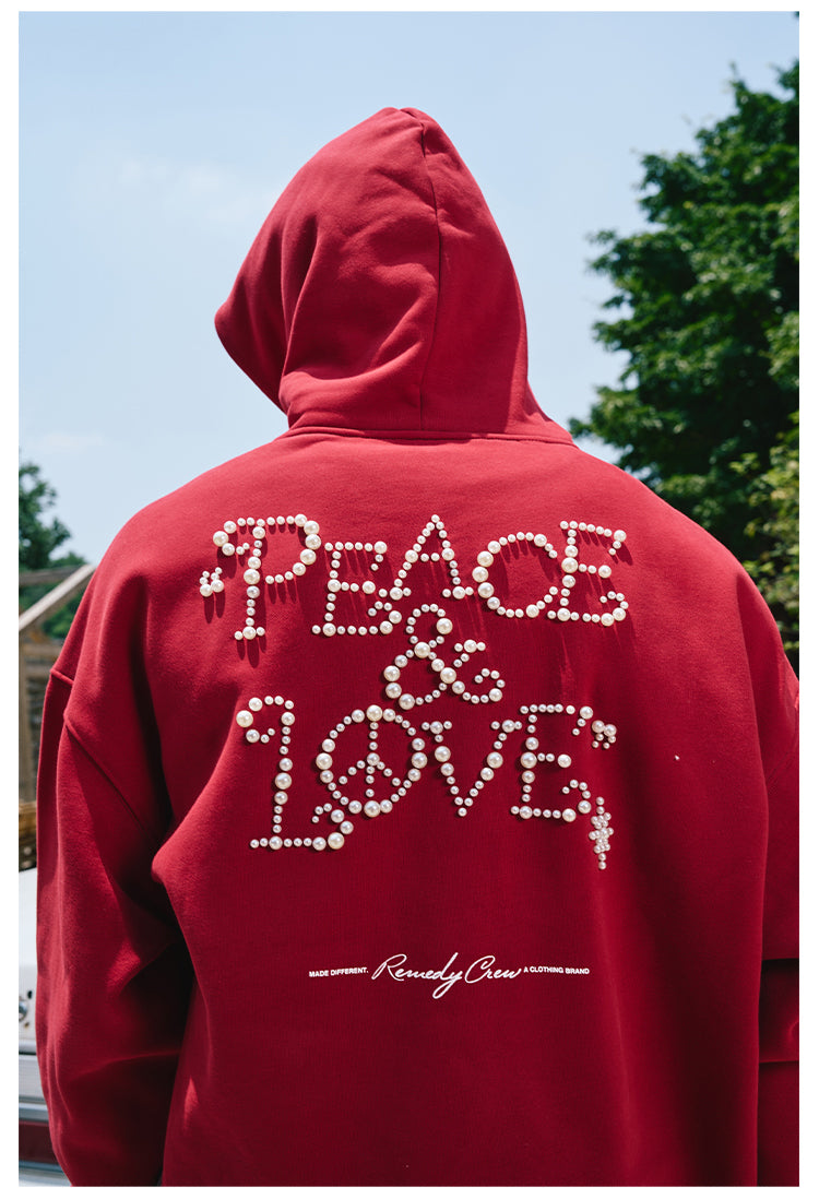 Remedy PEACE LOVE Pearl Embroidered Hoodie | Face 3 Face