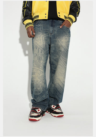 DICETINY Dice Empire Burnt Washed Jeans | Face 3 Face