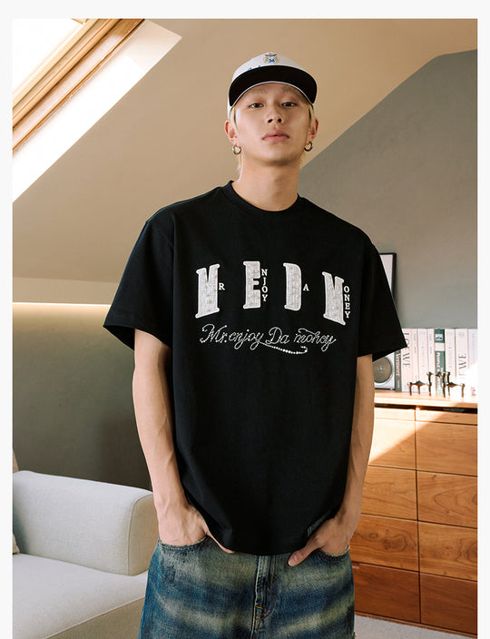 MEDM Pearl Lace Patch Embroidery Tee | Face 3 Face