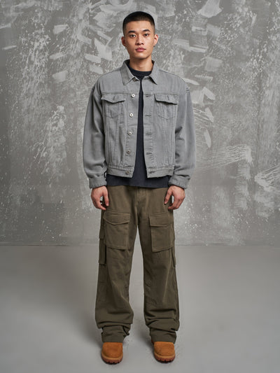 F3F Select Washed Gray Denim Jacket | Face 3 Face