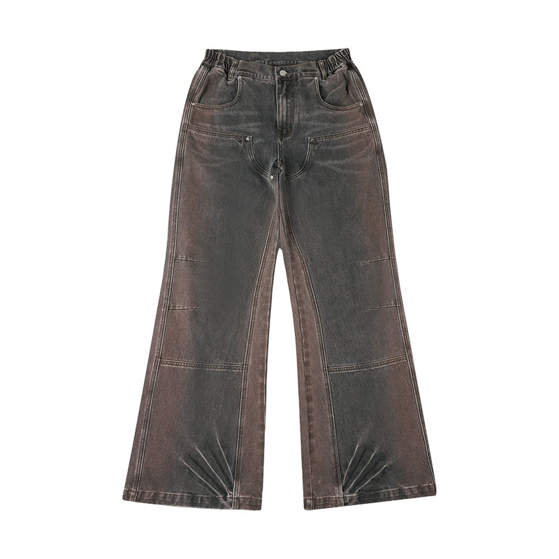 Labt Flower Wash Double Knee Flared Jeans | Face 3 Face