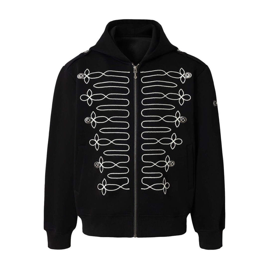 YADcrew Napoleonic Style Epaulette Zip Up Hoodie | Face 3 Face