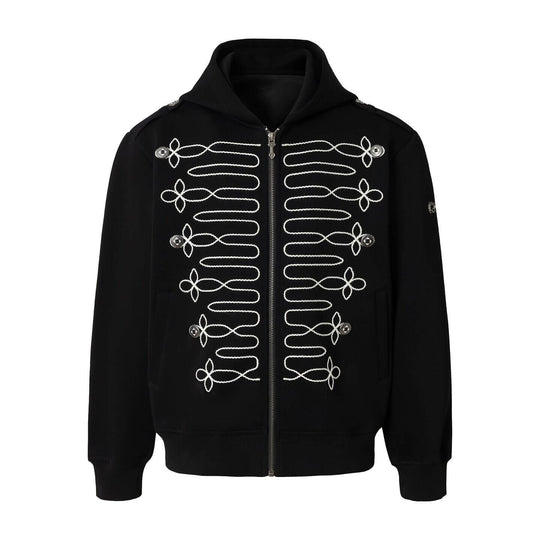 YADcrew Napoleonic Style Epaulette Zip Up Hoodie | Face 3 Face