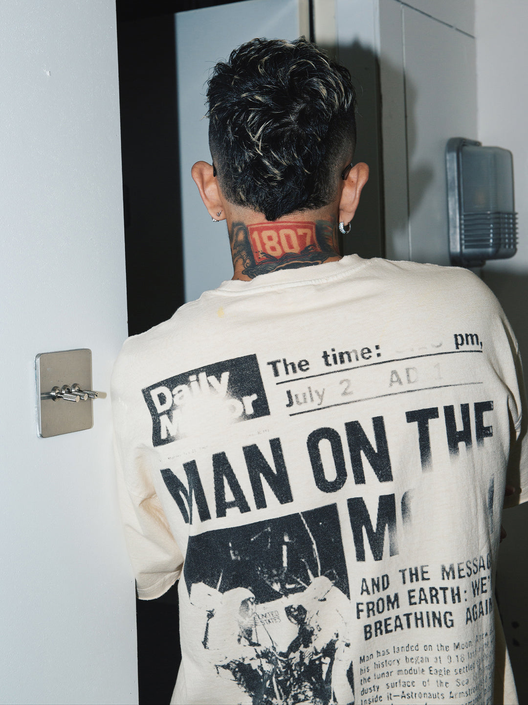 S45 Portrait Dissolving Washed Edge Destruction Tee | Face 3 Face