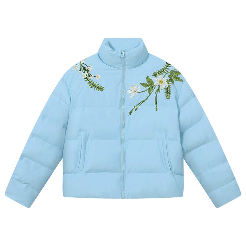 Harsh and Cruel Floral Embroidered Loose Padded Jacket | Face 3 Face